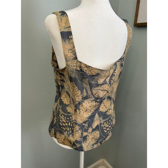 VTG 90s Giorgio Armani Le Collezioni Italy Yellow Gray Sleeveless Top Size 8 - Picture 5 of 8